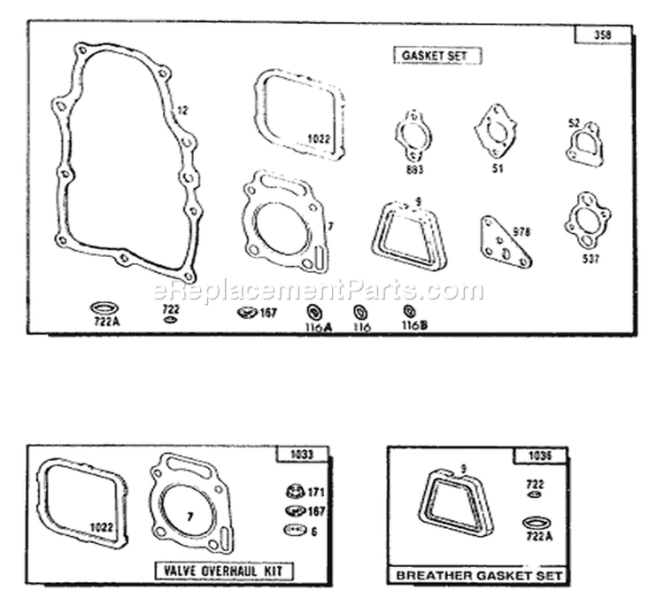 Page G Diagram and Parts List for 9374-1  Briggs and Stratton Generator
